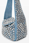 alexander wang spike small hobo bag in studded leather vintage medium indigo