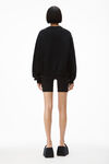 alexander wang puff logo sweatshirt in structured terry black