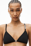 alexander wang diamante logo bikini top in jersey black