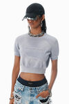 Alexander Wang washed grey pull gris en maille chenille de coton mélangé avec logo