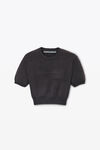 Alexander Wang grey t-shirt en maille côtelée avec logo en relief