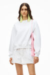 alexander wang puff logo sweatshirt in structured terry white