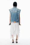 Alexander Wang light powder blue regen indigo denim vest with hardware