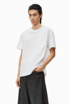 Alexander Wang white unisex pocket tee in high twist jersey