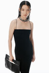Alexander Wang black black logo jacquard slip dress