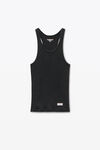 Alexander Wang washed black classic racer tank in ribbed cotton