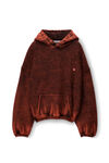 alexander wang puff hooded sweatshirt in terry acid apple