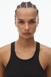 Alexander Wang black crystal hotfix racer tank