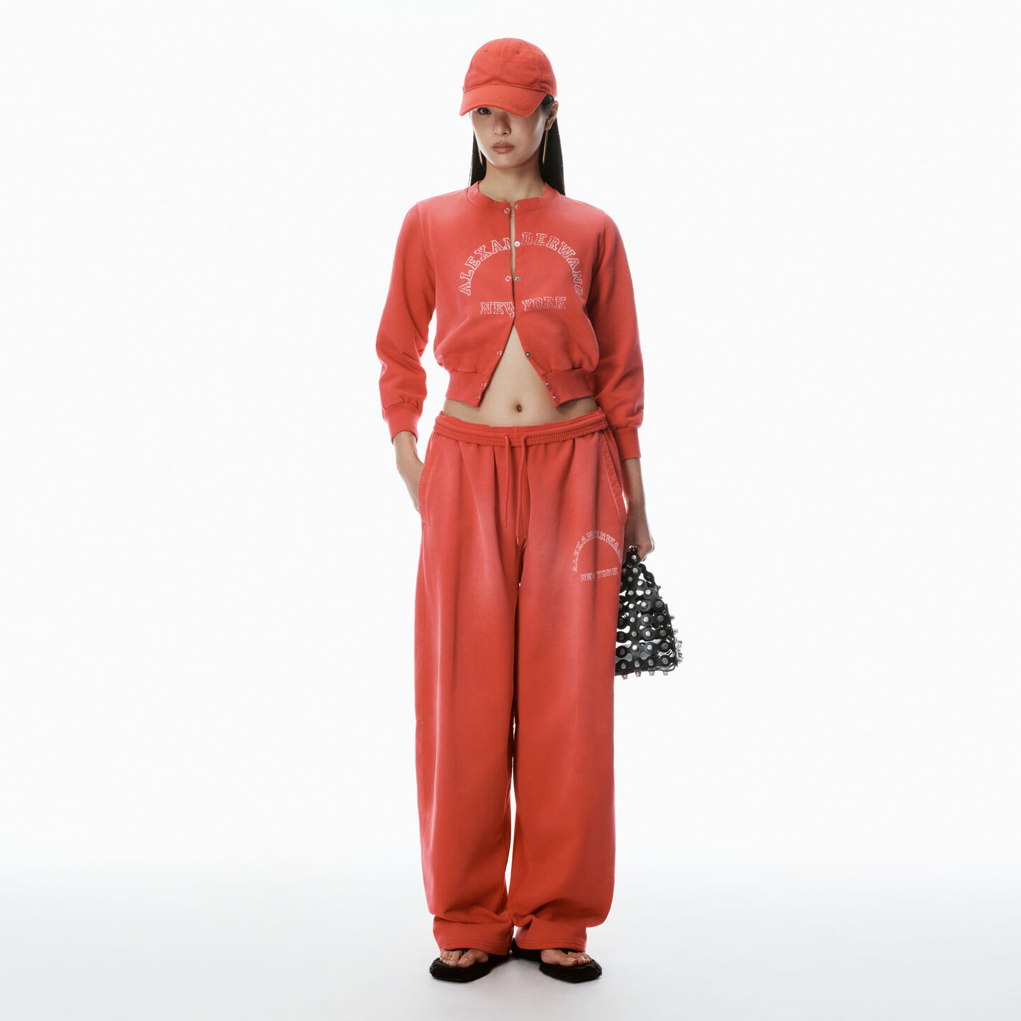Alexander Wang Logo Oversized Sweatpants In Sunfade Bombshell