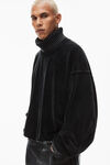 alexander wang 丝绒罗纹饰边高领衫 washed pepper