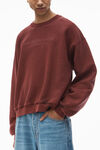 Alexander Wang acid red unisex logo-embossed sweatshirt in cotton