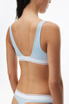alexander wang bralette in ribbed jersey blue pearl