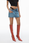 Alexander Wang vintage medium indigo pre-styled denim skirt with asymmetrical lace waistband