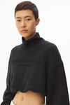 alexander wang mock neck sweatshirt in cotton black