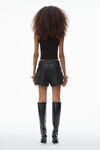 Alexander Wang black high-waist short in primal nappa lambskin leather