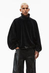alexander wang 丝绒罗纹饰边高领衫 washed pepper