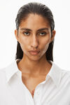 alexander wang 密织棉质系扣连衣裙 bright white