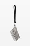 Alexander Wang white coin purse in crystal mesh