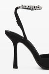 alexander wang delphine 105 logo strap pump in viscose black