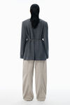 Alexander Wang dark grey melange grauer blazer aus wollmischgewebe mit unversäuberten kanten
