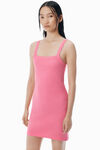 Alexander Wang lotus pink rosa trägerkleid in waffelstrick