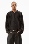 alexander wang hockey jersey in athletic faille black
