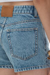 Alexander Wang vintage light indigo clear hotfix high-rise denim short