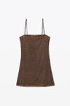 alexander wang clear hotfix slip dress in light mesh chocolate