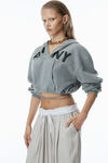 Alexander Wang oyster white pre-styled trouser with turn-down waistband