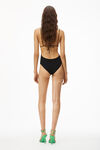 alexander wang crystal charm string swimsuit in jersey black
