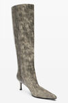 Alexander Wang black crackle grey black crackle leather vera boot