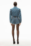 alexander wang bite logo short in deep blue denim deep blue/white