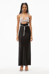 alexander wang crystal bikini gown in silk charmeuse black