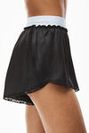 alexander wang negligee tap short in silk charmeuse black