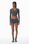 Alexander Wang army drab grauer cardigan in waffelstrick