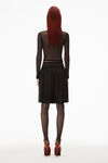 alexander wang layered boxer shorts in silk charmeuse black