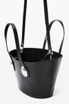 Alexander Wang black dome small tote bag in crackle patent leather