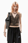 Alexander Wang black logo track pant with piping