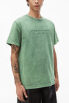 alexander wang embossed logo tee in compact jersey acid fern