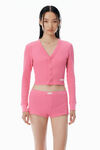Alexander Wang lotus pink rosa cardigan in waffelstrick