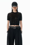 Alexander Wang black black clear bead hotfix crewneck tee