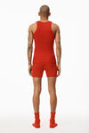 alexander wang tank in ribbed cotton red