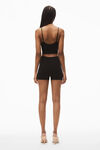 Alexander Wang black bike short in in seamless ribbed knit