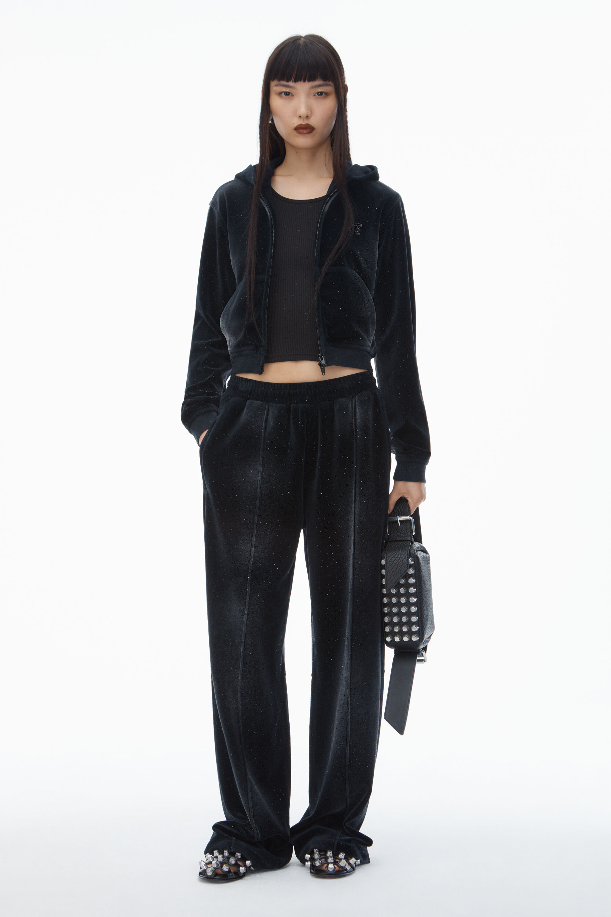 ☆Alexander Wang☆クロップド丈 ロゴ入りコットンTシャツ