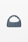 alexander wang scrunchie small bag in jacquard denim vintage medium indigo