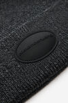 Alexander Wang charcoal dome logo beanie in ribbed wool stretch