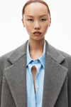 alexander wang 人字斜纹布料长款外套 charcoal melange