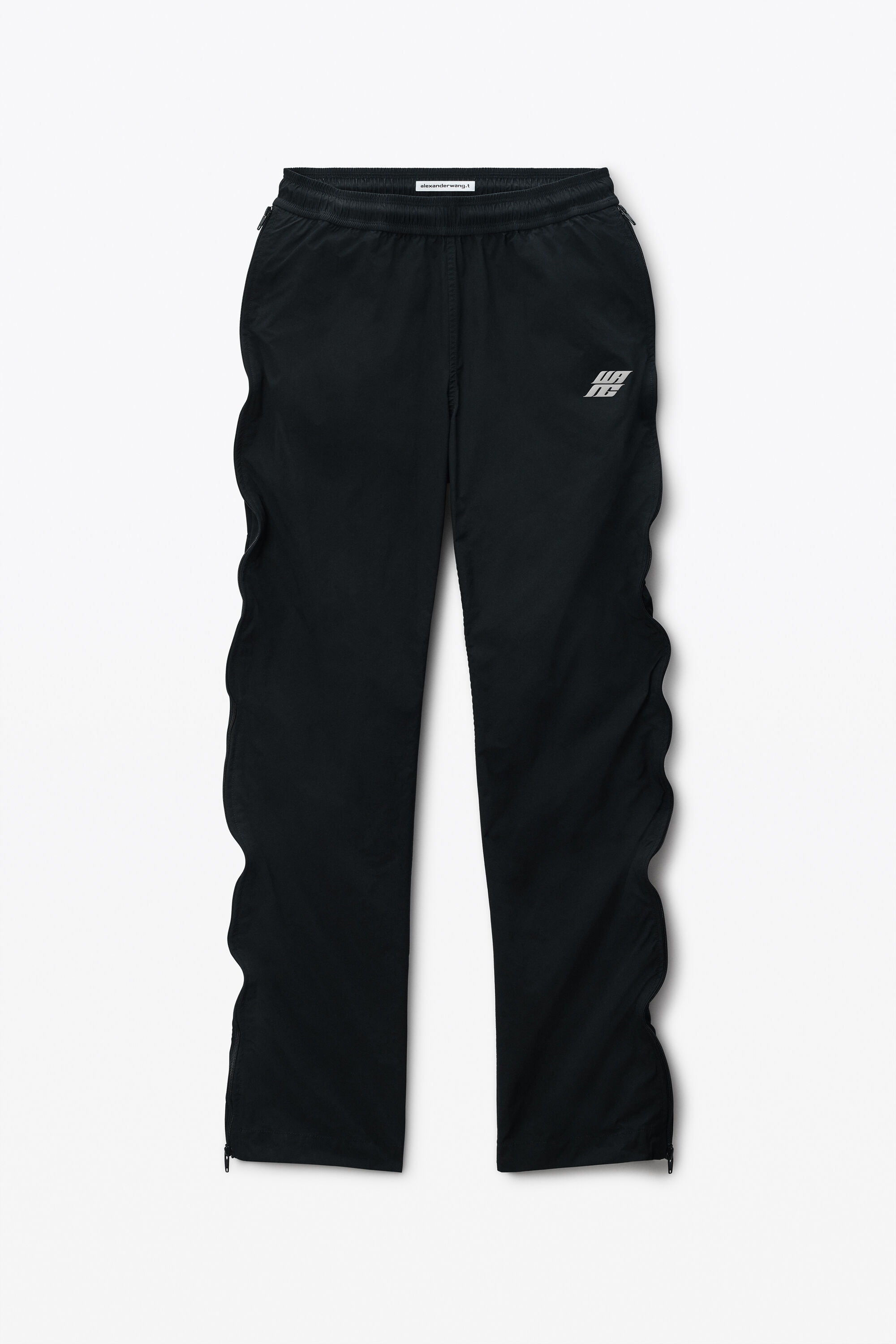 black logo drawcord track pants in BLACK | alexanderwang®