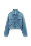 Alexander Wang washed light blue oversized trucker jacket in brushed denim