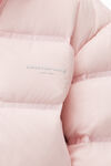 alexander wang cropped puffer coat with reflective logo light pink
